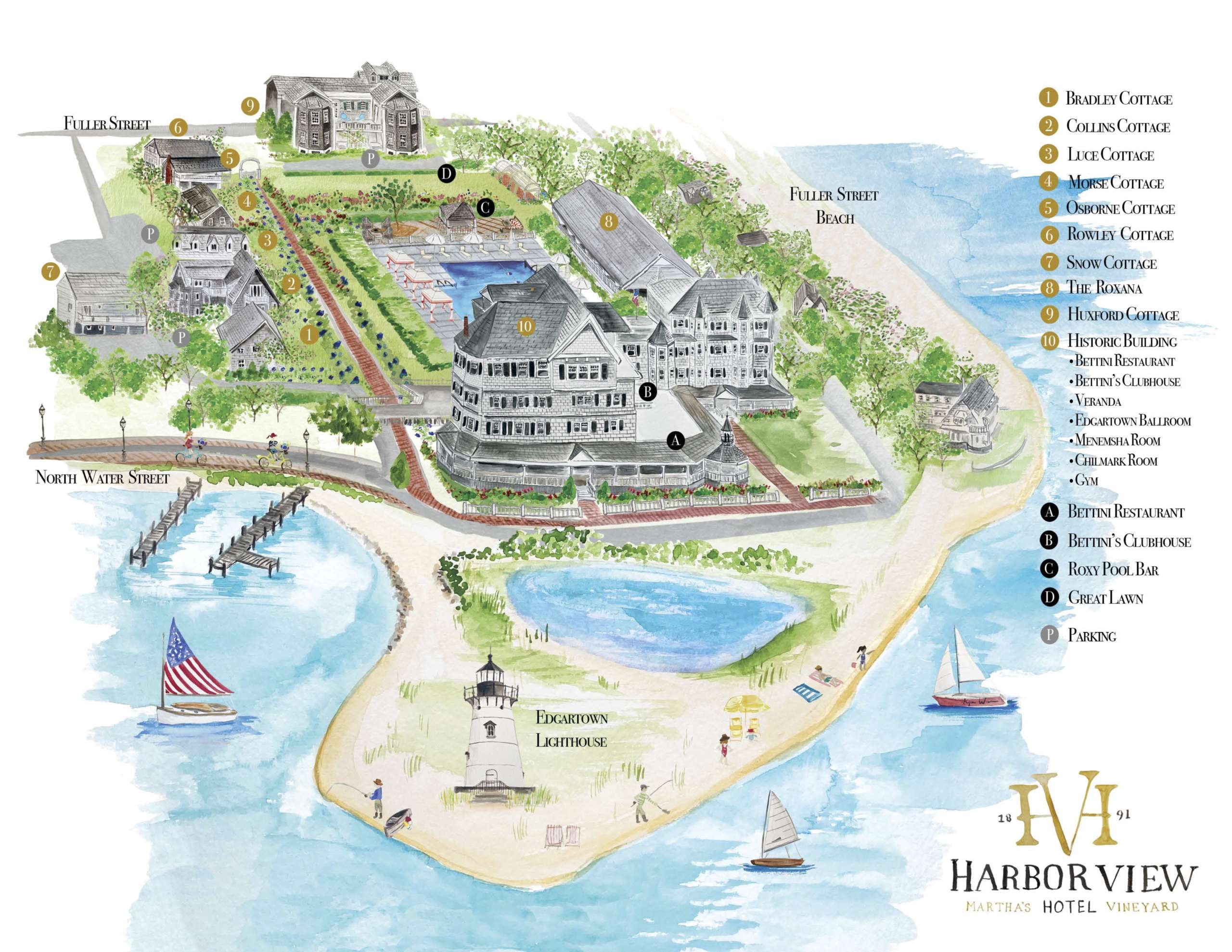 Harbor View Hotel property map