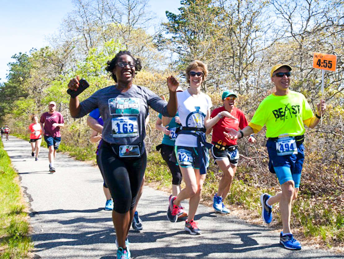 Group of runners running the marathon