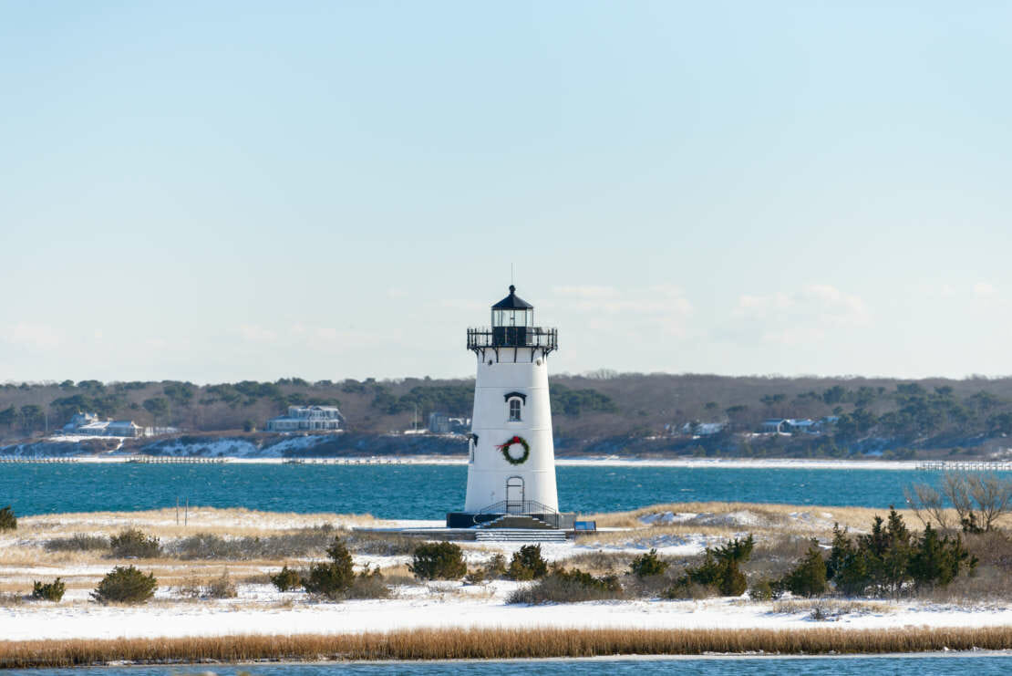 View of the lighthouse during winter