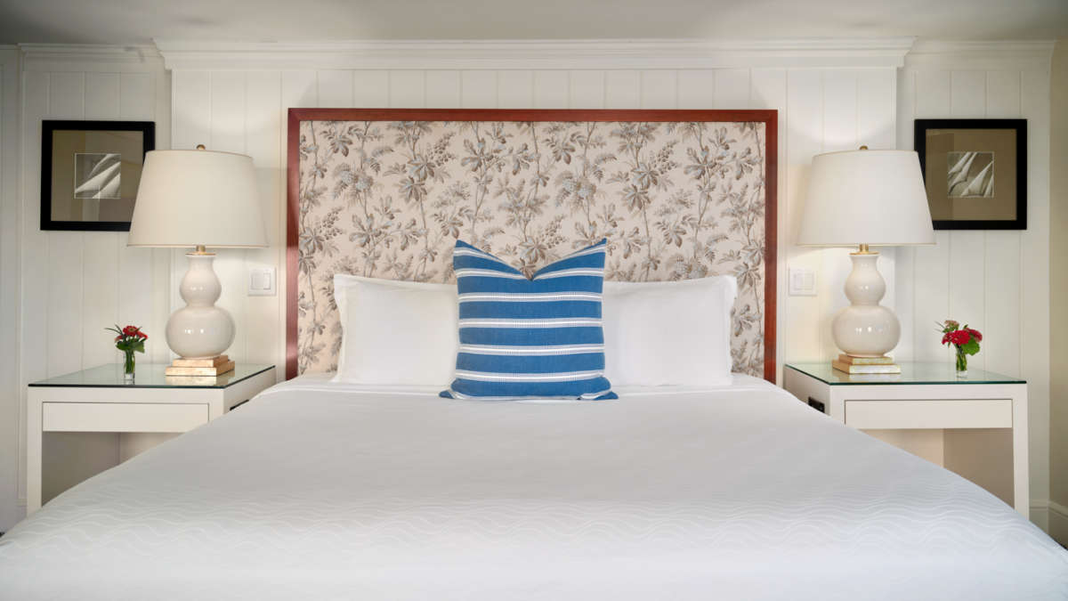 Upholstered headboard on luxe bed