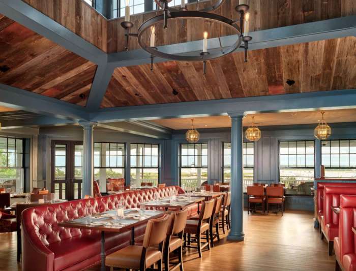 Bettini Restaurant set up for service offering breakfast, lunch, and dinner on Martha's Vineyard.