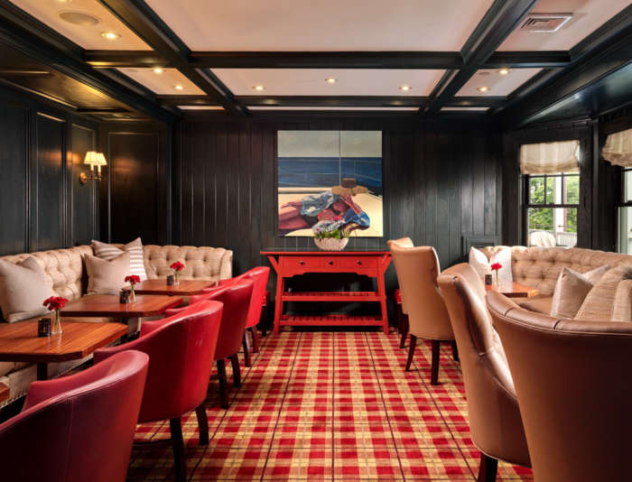 The Clubhouse set up for dinner at the Harbor View Hotel.