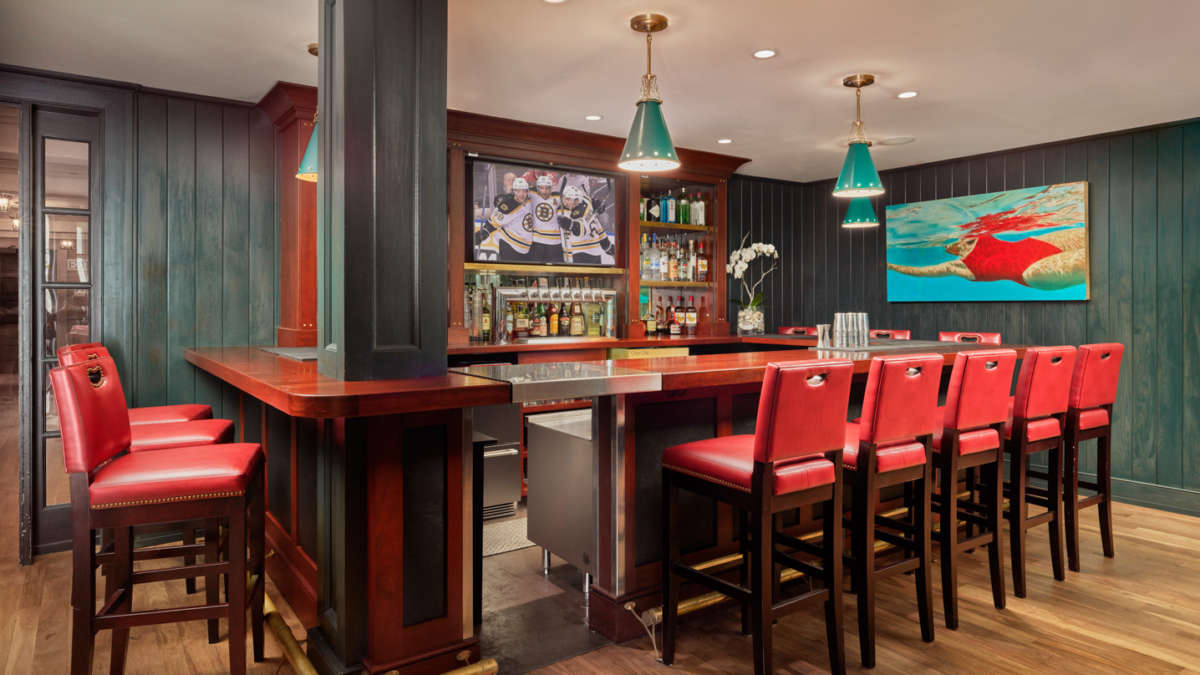 Clubhouse bar with stools
