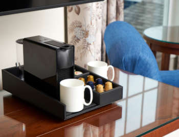 Nespresso coffee in Harbor View Hotel guest room