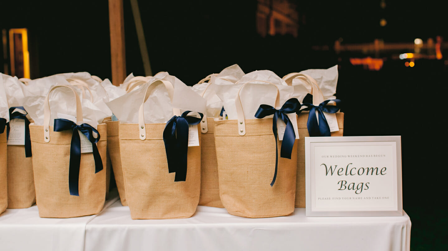 Table of gift bags