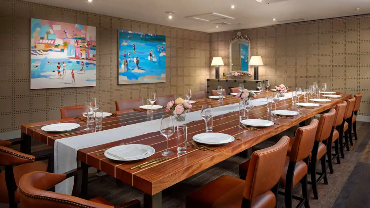 Large private table with place settings