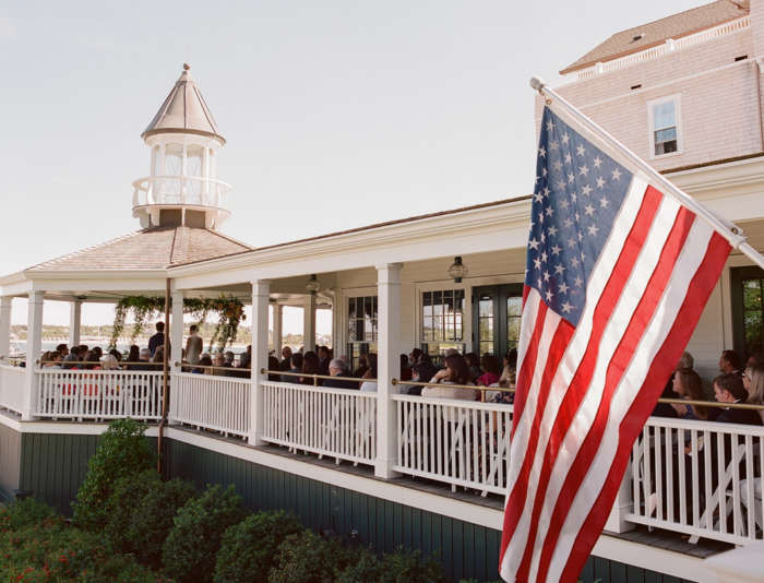 Wedding ceremony on the veranda at Harbor View Hotel.
