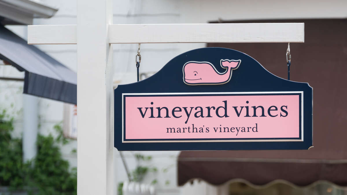 Vineyard Vines sign in Edgartown, MA.