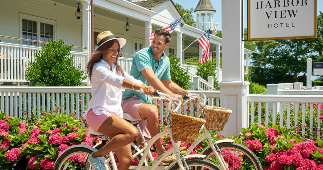 Couple riding HVH bicycles