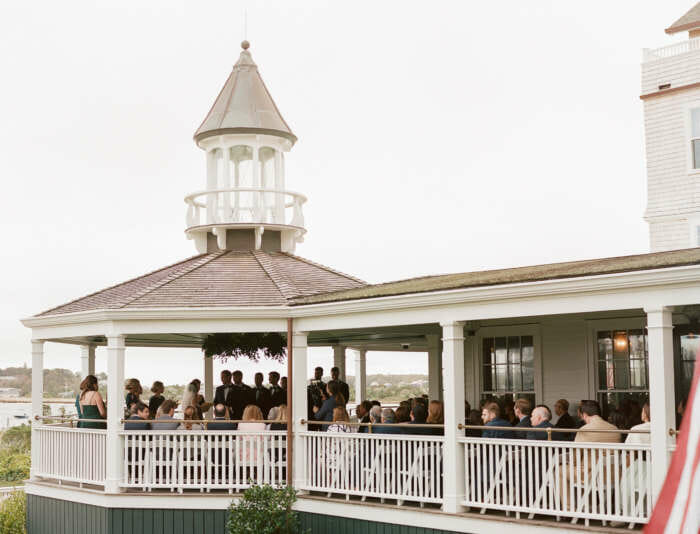 Wedding ceremony on the veranda at Harbor View Hotel.