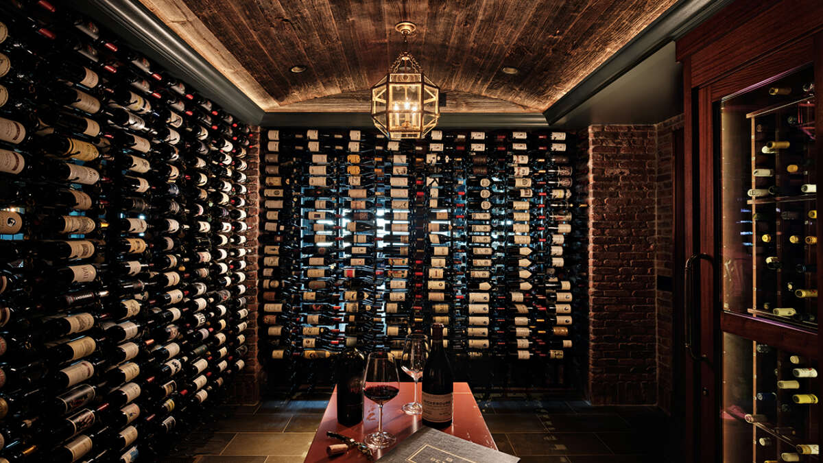 The Wine Room at Harbor View Hotel with a collection of fine wines from around the world.