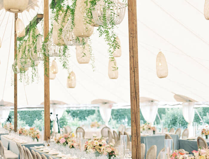 A tent for a wedding at Harbor View Hotel on Martha's Vineyard.