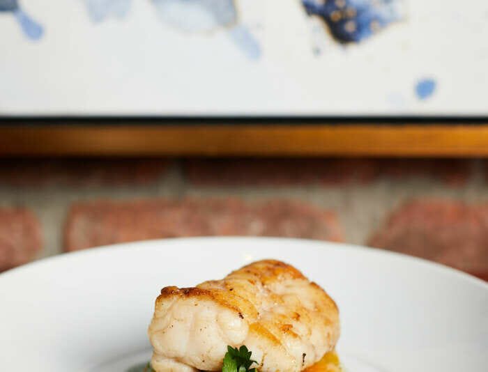 A seared monk fish dish at Bettini Restaurant at the Harbor View Hotel.