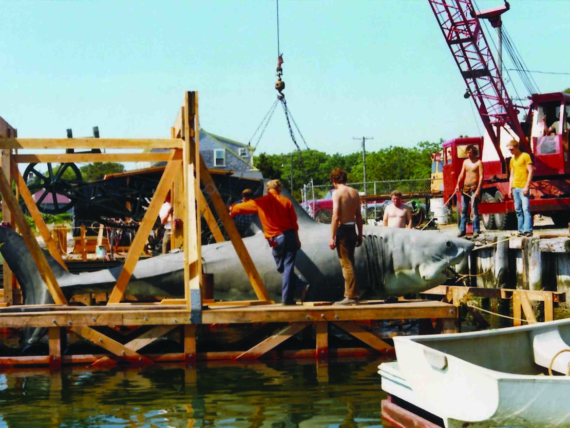 A photo from the filming of the movie Jaws on Martha's Vineyard