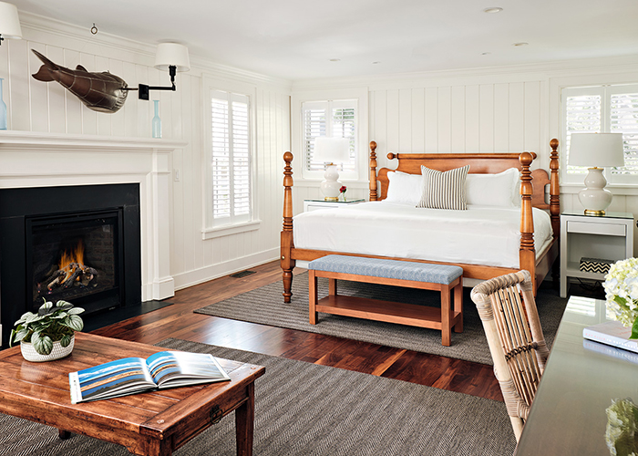 Captain's Cottage master bedroom at the Harbor View Hotel.