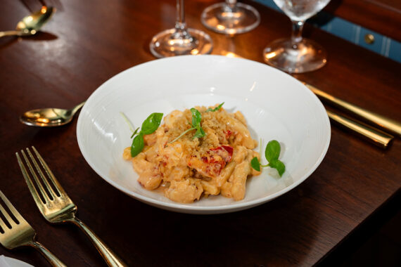 A plate of lobster mac and cheese at Bettini Restaurant.