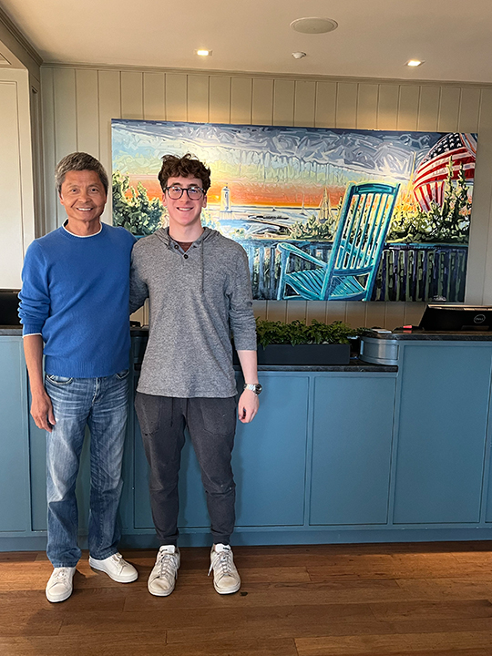 Artist Zack Raley and Harbor View Hotel owner Bernard Chiu.