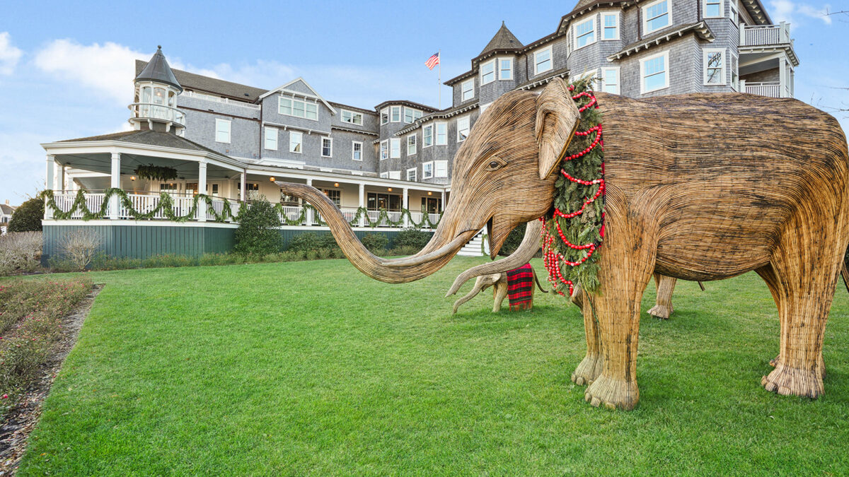 Elephants Sculpture in the winter.