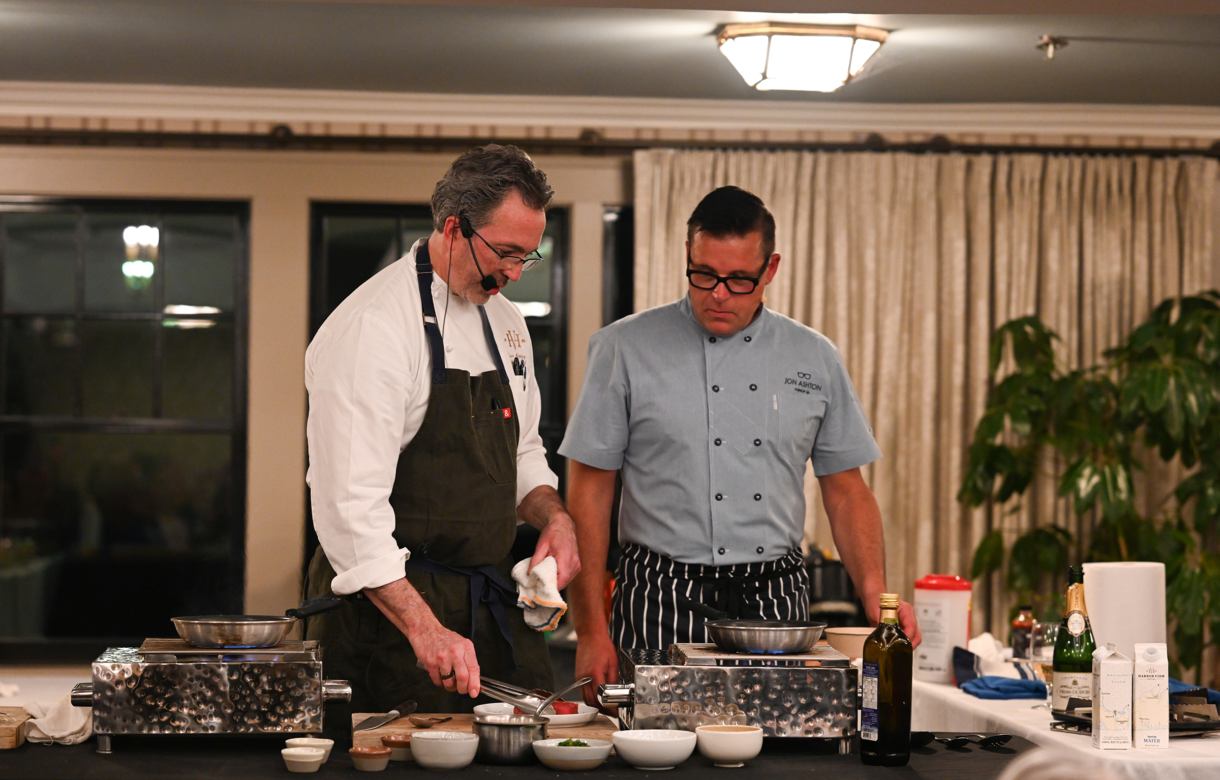 Chef Juan and Jon doing a cooking demo.